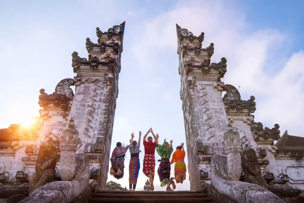 Travellers at Lempuyang temple, Bali