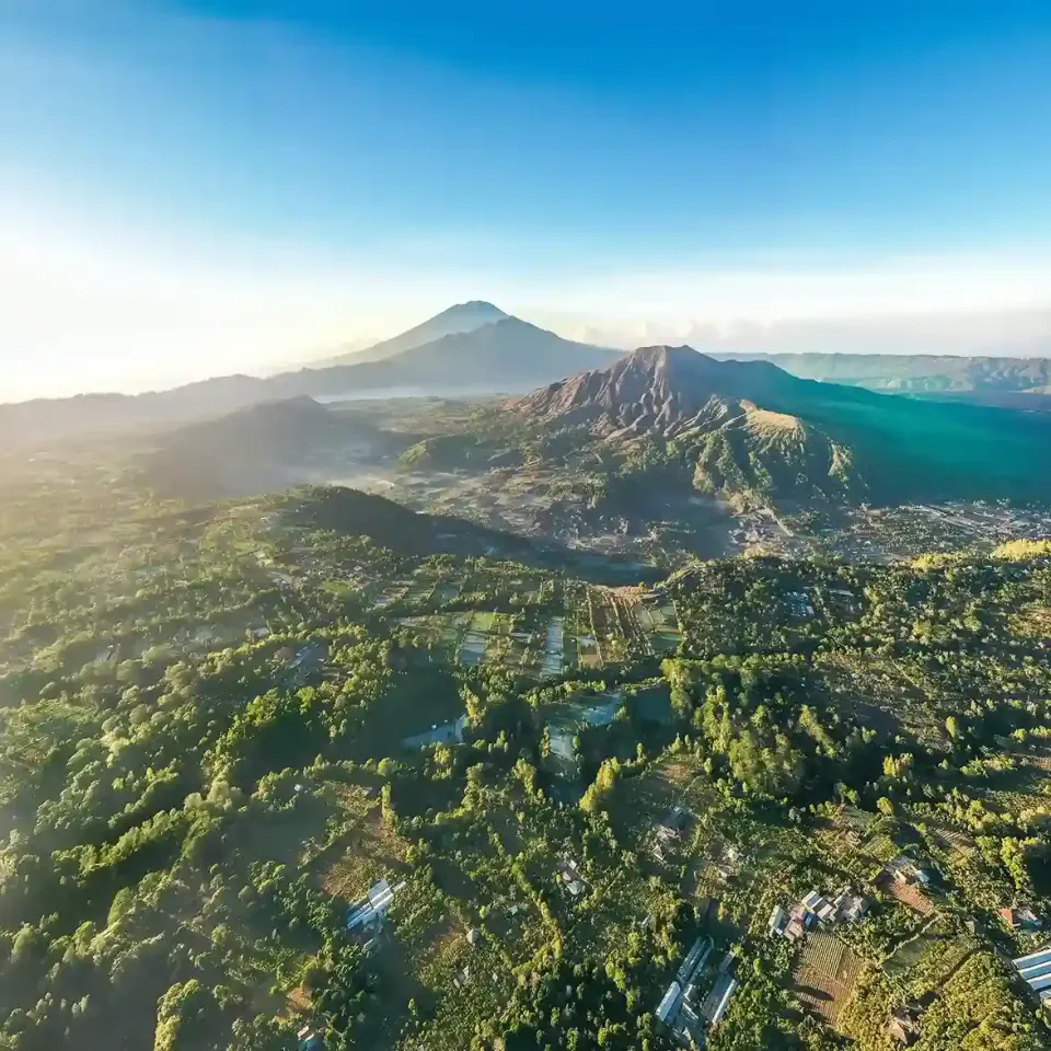 Mount Batur caldera at sunrise, Bali